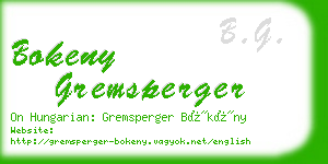 bokeny gremsperger business card